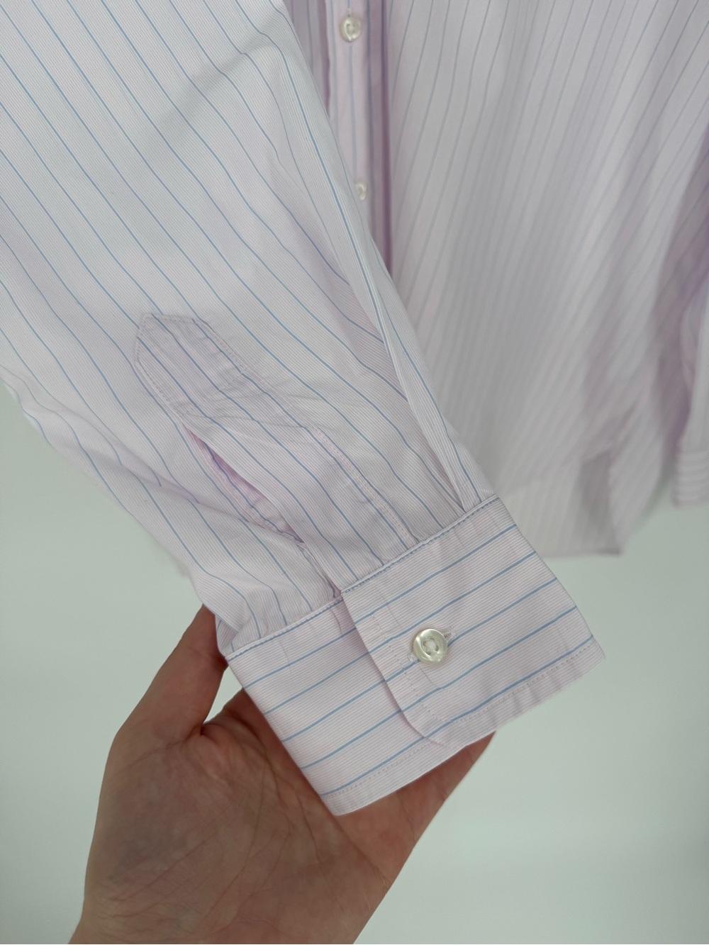 Frank & Eileen Joedy Pink and Blue Stripe Superfine Button Down Shirt XL - Picture 4 of 7